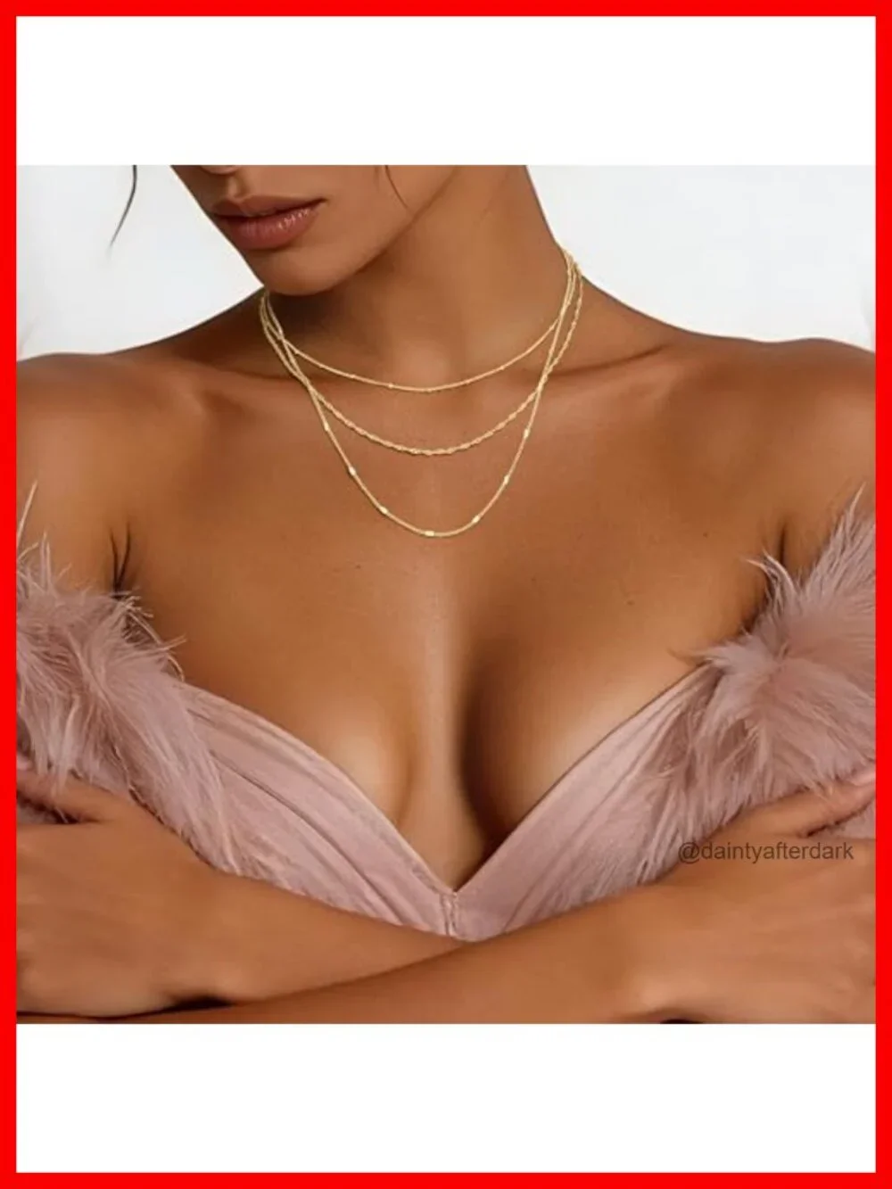14k-Gold-Plated 3-Piece Layered Necklace Set Dainty Stackable Chain with CZ